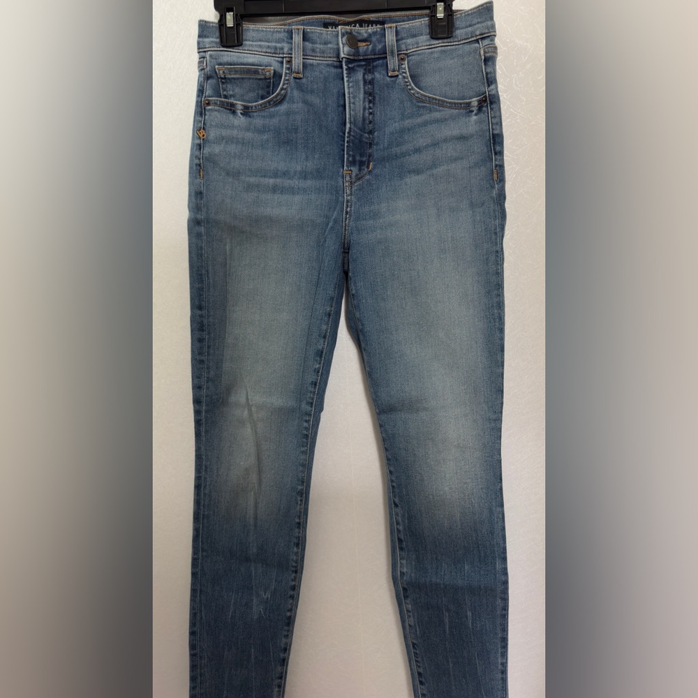 Veronica Beard Jeans Juno Skinny Raw Hem Light Wash Size 28